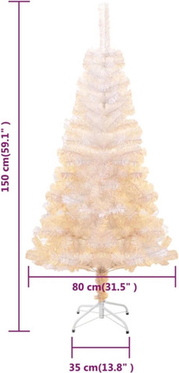 vidaXL Kunstkerstboom wit 150 cm PVC