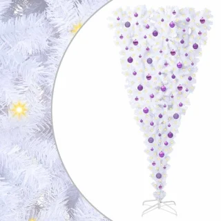 vidaXL kunstkerstboom wit 210 cm met 300 led-lampjes