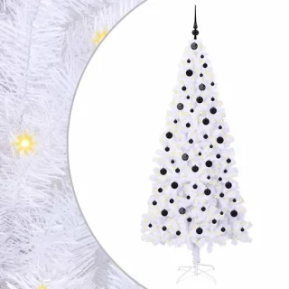 vidaXL kunstkerstboom wit 210 cm van PVC en staal