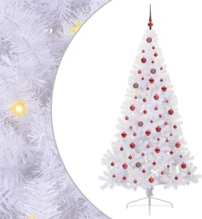 vidaXL kunstkerstboom wit 210 cm van PVC en staal