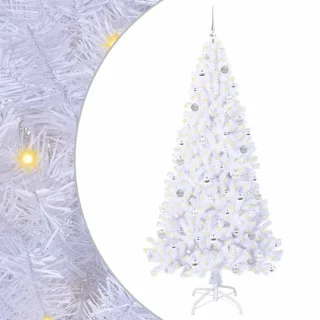 vidaXL Kunstkerstboom wit 210 cm van pvc en staal