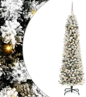 vidaXL kunstkerstboom wit 210 cm van PVC, metaal en plastic