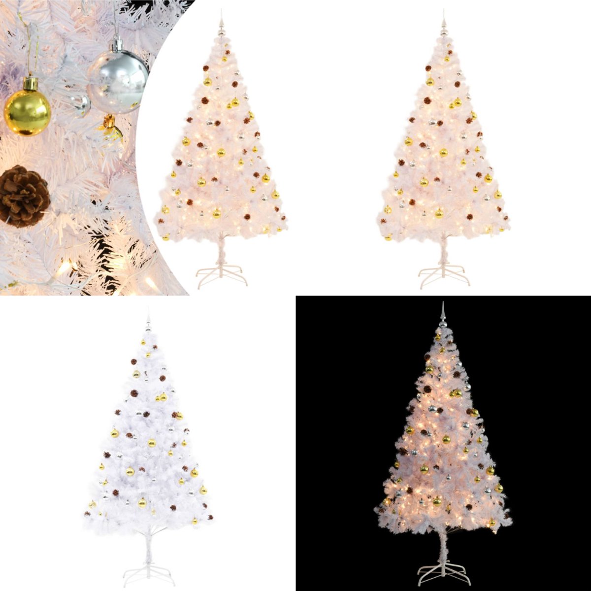 vidaXL Kunstkerstboom Wit 210 cm