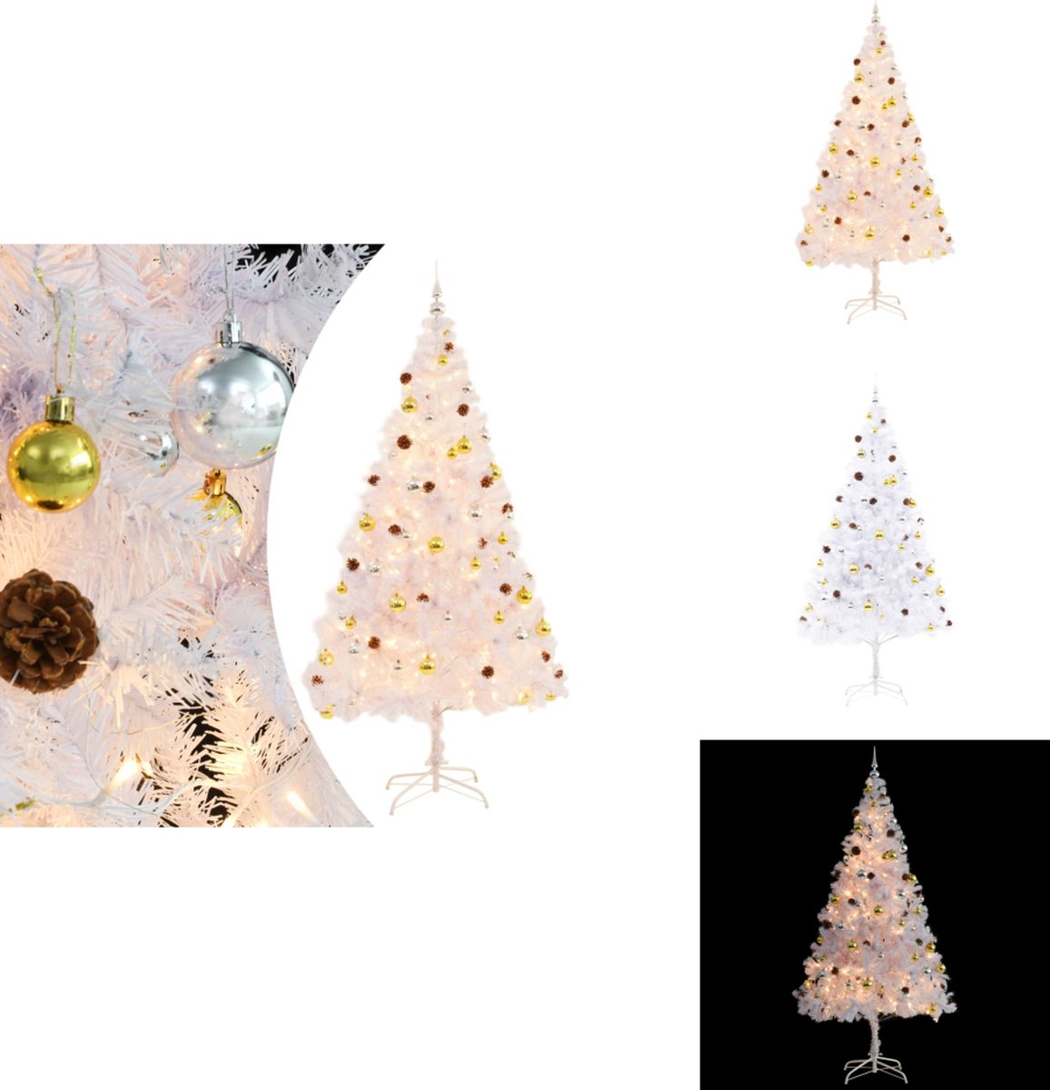 vidaXL Kunstkerstboom Wit 210 cm