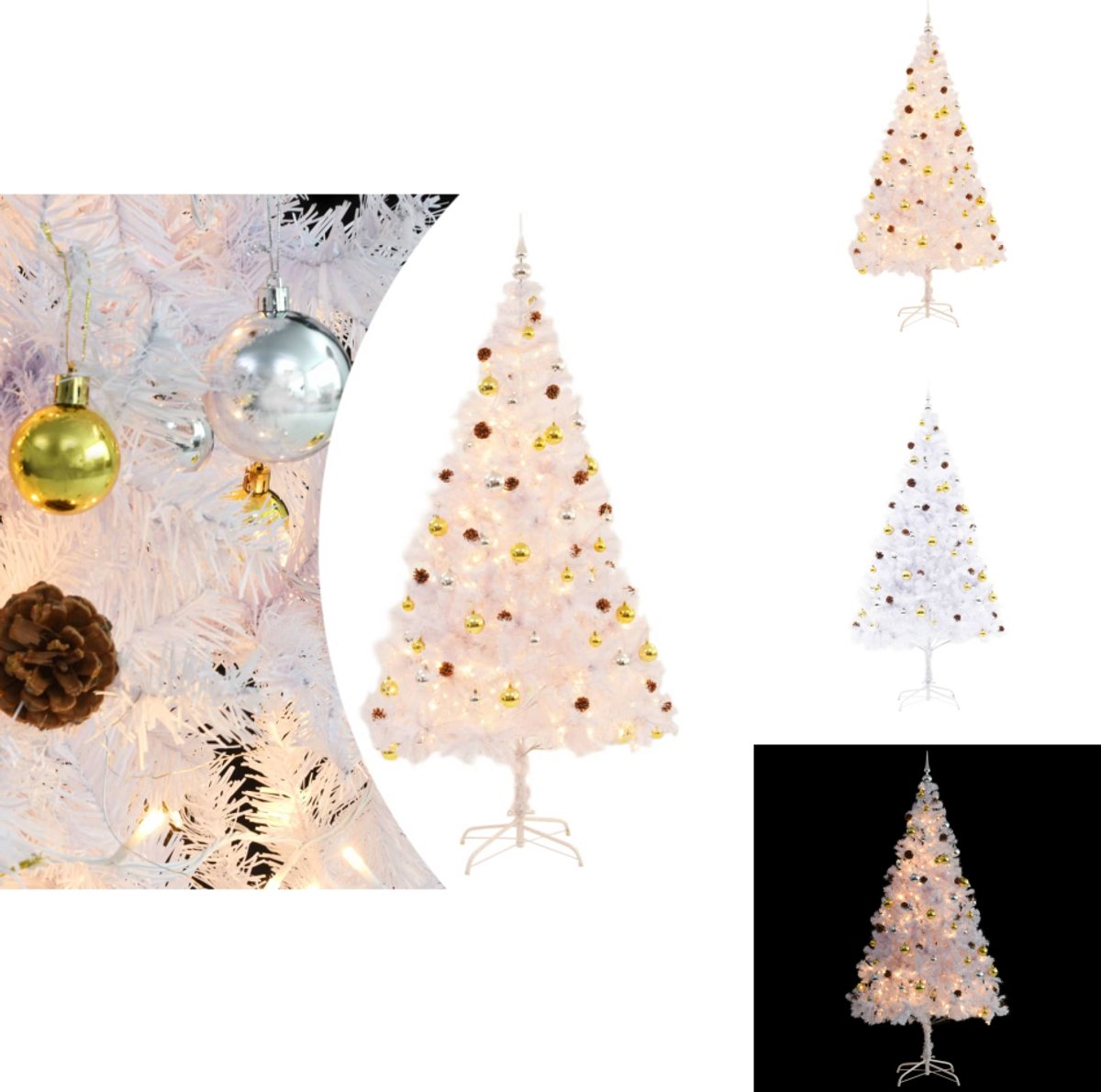 vidaXL Kunstkerstboom Wit 210 cm