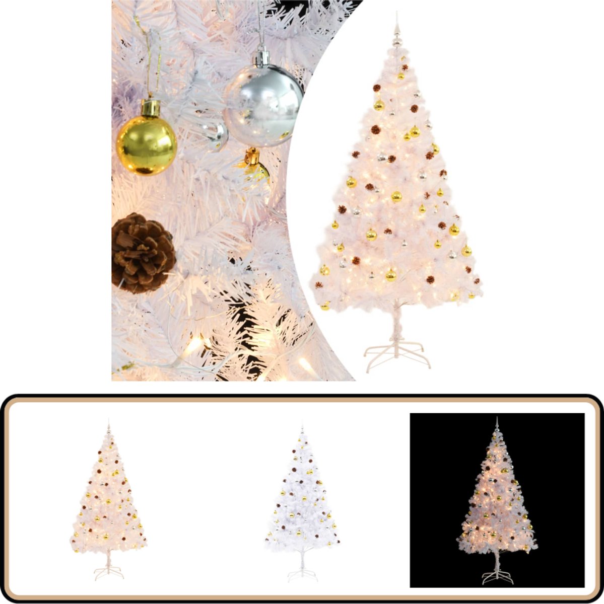 vidaXL Kunstkerstboom Wit 210 cm