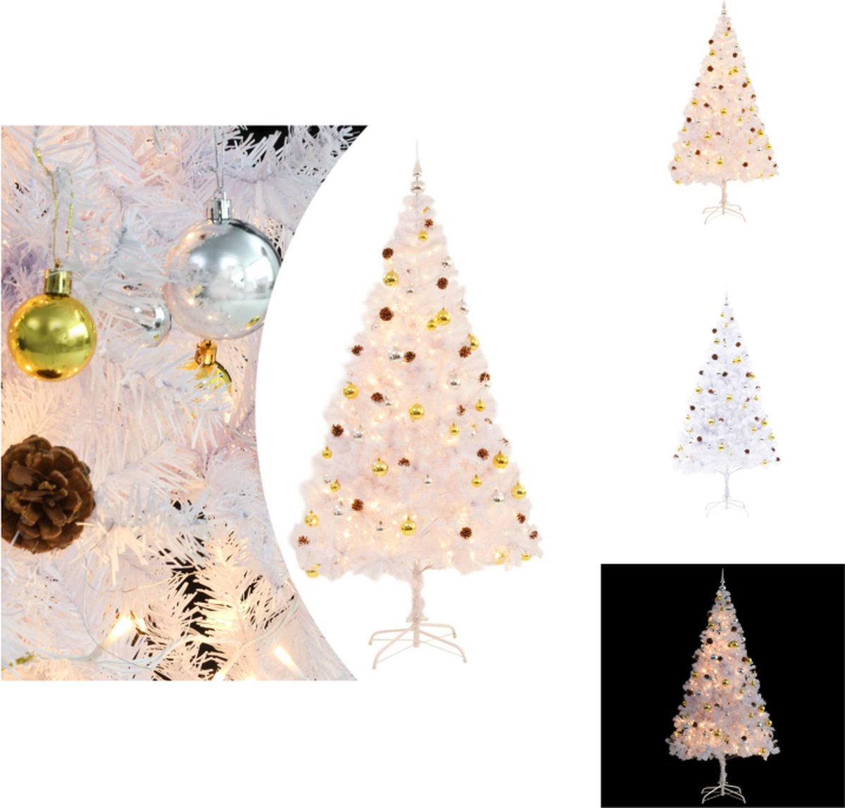 vidaXL Kunstkerstboom Wit 210 cm