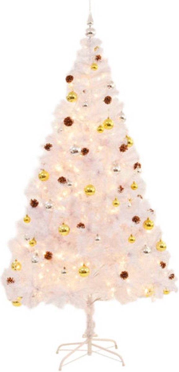 vidaXL Kunstkerstboom Wit 210 cm