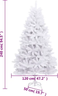 vidaXL Kunstkerstboom Wit 240 cm Met Standaard