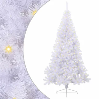 vidaXL kunstkerstboom wit 240 cm PVC en staal
