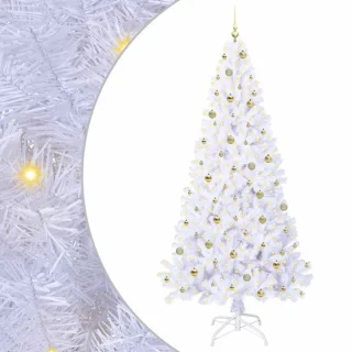 vidaXL kunstkerstboom wit 240 cm van pvc en staal