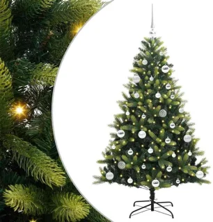 vidaXL Kunstmatige gehangde kerstboom groen PVC en PE