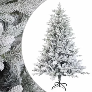 vidaXL kunstmatige hinged kerstboom 120 cm groen en wit