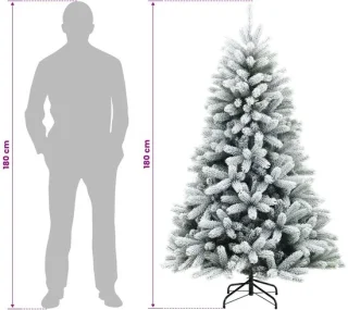 vidaXL kunstmatige hinged kerstboom 180 cm groen en wit