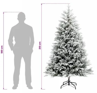 vidaXL kunstmatige hinged kerstboom 210 cm groen en wit