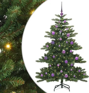 vidaXL kunstmatige hinged kerstboom groen 150 cm PVC en staal