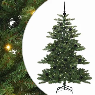 vidaXL kunstmatige hinged kerstboom groen 150 cm PVC en staal