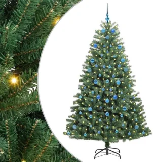 vidaXL kunstmatige hinged kerstboom groen 210 cm van pvc en metaal