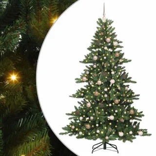 vidaXL kunstmatige hinged kerstboom groen 210 cm van pvc en staal