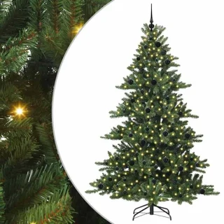 vidaXL kunstmatige hinged kerstboom groen 210 cm van PVC en staal