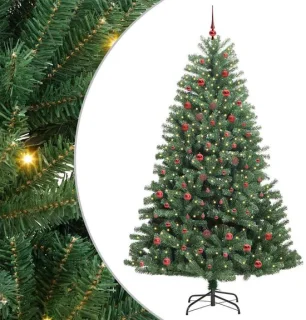 vidaXL kunstmatige hinged kerstboom groen 210 cm