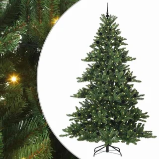 vidaXL kunstmatige hinged kerstboom groen 240 cm van PVC en staal
