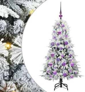 vidaXL Kunstmatige hinged kerstboom wit 120 cm