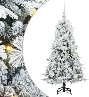 vidaXL kunstmatige hinged kerstboom wit 120 cm PE en PVC