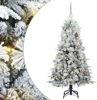 vidaXL kunstmatige hinged kerstboom wit 150 cm PE en PVC