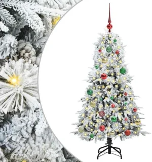 vidaXL kunstmatige hinged kerstboom wit 150 cm PE en PVC