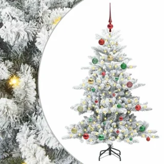 vidaXL kunstmatige hinged kerstboom wit 150 cm