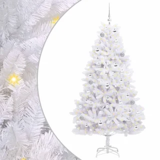 vidaXL kunstmatige hinged kerstboom wit 180 cm