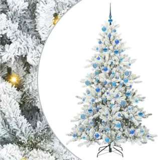 vidaXL kunstmatige hinged kerstboom wit 180 cm PVC en staal