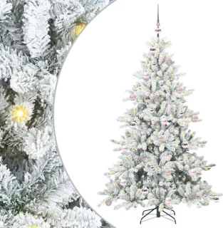 vidaXL kunstmatige hinged kerstboom wit 180 cm