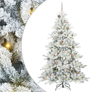 vidaXL kunstmatige hinged kerstboom wit 210 cm