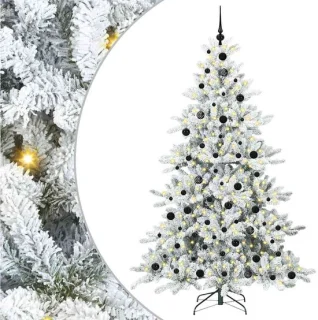 vidaXL kunstmatige hinged kerstboom wit 210 cm