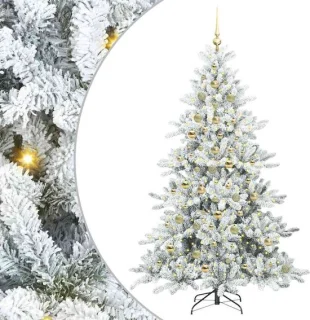 vidaXL kunstmatige hinged kerstboom wit 210 cm