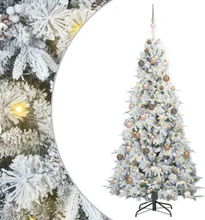 vidaXL Kunstmatige hinged kerstboom Wit 210 cm PE en PVC