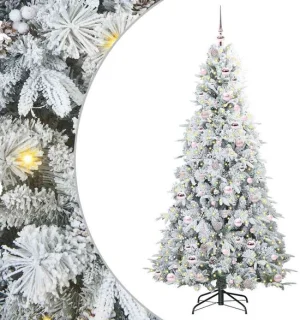 vidaXL kunstmatige hinged kerstboom Wit 210 cm PE en PVC
