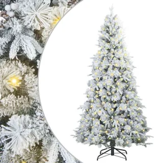vidaXL kunstmatige hinged kerstboom wit 240 cm