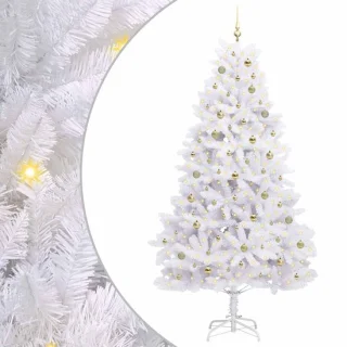 vidaXL kunstmatige hinged kerstboom wit 240 cm