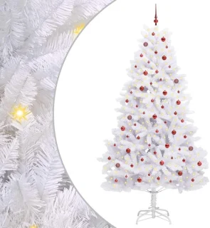 vidaXL kunstmatige hinged kerstboom wit 270 cm