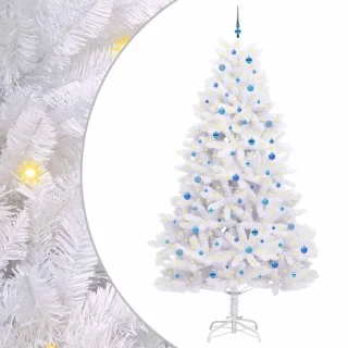 vidaXL kunstmatige hinged kerstboom wit 270 cm