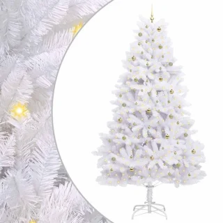 vidaXL kunstmatige hinged kerstboom wit 300 cm