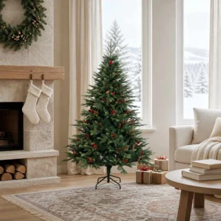 vidaXL kunstmatige kerstboom 120 cm van pvc en metaal