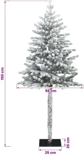vidaXL Kunstmatige kerstboom 150 cm PVC en metaal groen en wit