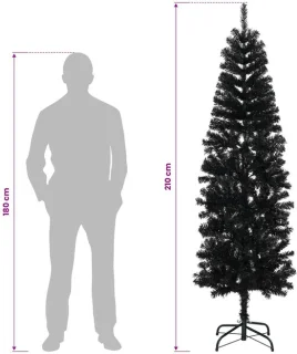 vidaXL Kunstmatige kerstboom 210 cm zwart