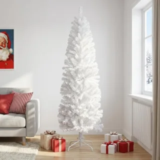 vidaXL kunstmatige kerstboom 240 cm PVC en staal wit