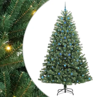 vidaXL kunstmatige kerstboom groen 240 cm PVC en metaal