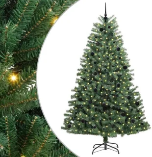 vidaXL kunstmatige kerstboom groen 240 cm PVC en metaal